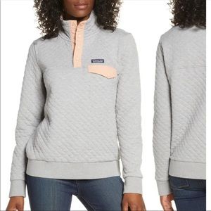 Patagonia Quilt Snap-T Pullover Fleece Sweatshirt.